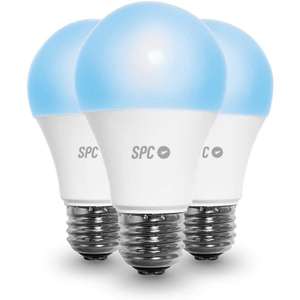 3x bombillas inteligentes SPC Aura 800 WiFi Color E27 10W (Triple Pack)