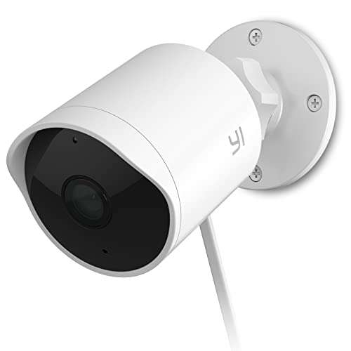 YI Camara Vigilancia Wifi Exterior 1080p, Cámara IP Impermeable IP65 con Detección Humana y de Sonido