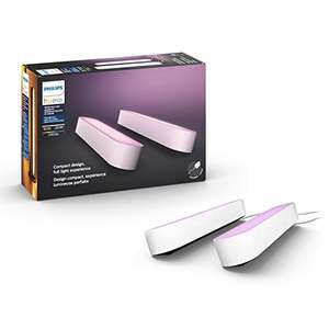Philips Hue - Barra de luz, Hue Play, Luz blanca y colores, Compatible con Alexa y Google Home, Blanco - 2 Unidades