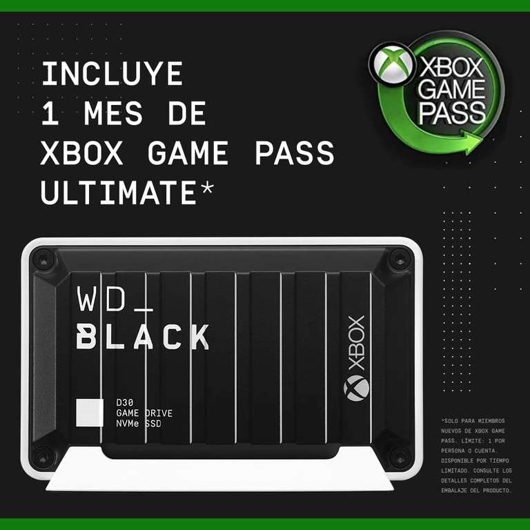 WD BLACK D30 de 1 TB Game Drive SSD [Ps5, Xbox]