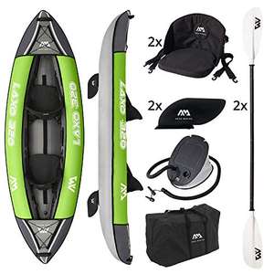 Kayak inflable AM AQUA MARINA LAXO-320 2020 para 2 personas + bomba + bolsa 320 x 95 cm Verde/Negro