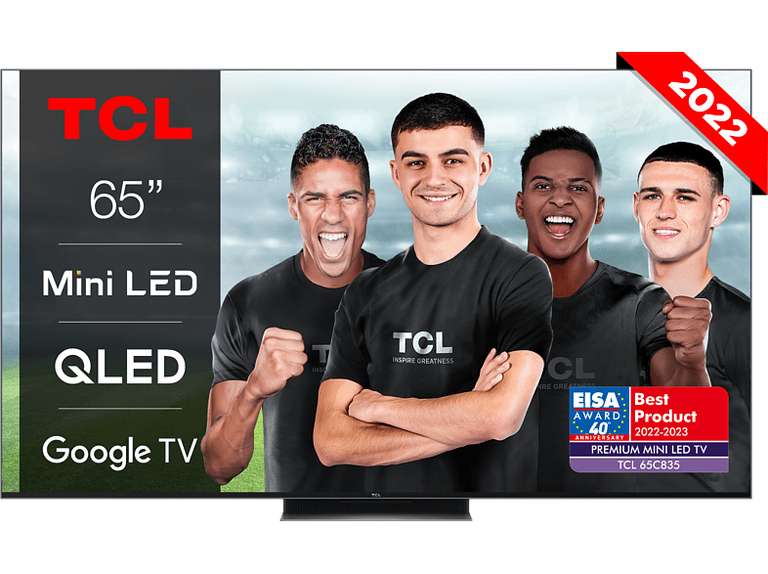 TV MiniLED QLED 65" - TCL 65C835, 4K MiniLED 144hz, QLED, Google TV, Onkyo, HDR10+, Dolby Vision, Control de voz, Negro