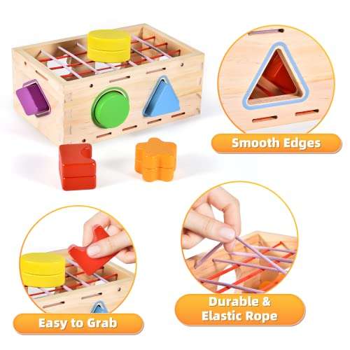 juguetes Montessori - Cubo Actividades Bebe para Clasificar Formas Colores