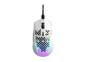 Ratón gaming - SteelSeries Aerox 3 White, Por cable, 8500 CPI, Óptico, USB-C, AquaBarrier, IP54