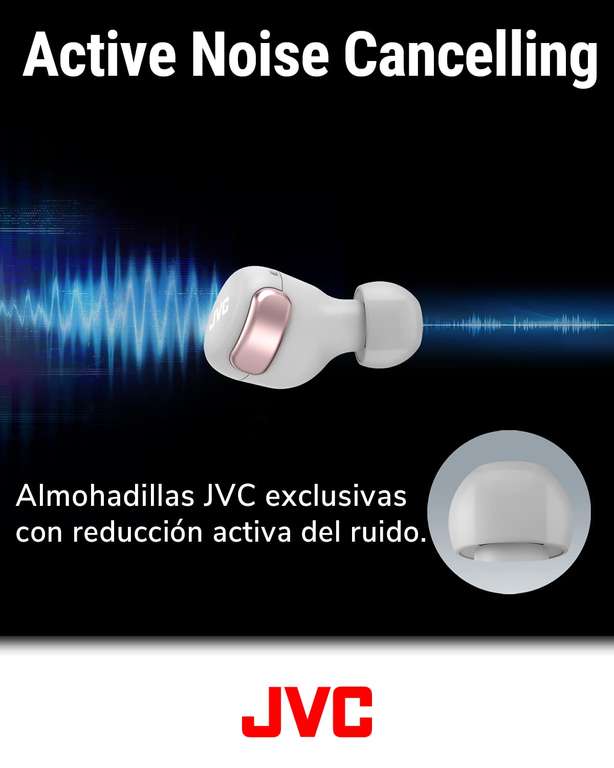 JVC Auriculares Inalámbricos con Cancelación de Ruido Compact True Wireless Earbuds Bluetooth 5.2