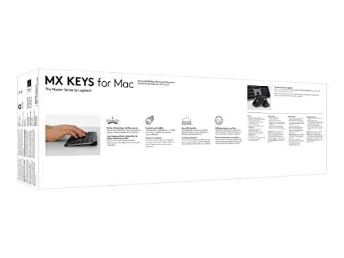Logitech MX Keys Advanced Teclado Inalámbrico con Retroiluminación para Mac y iPad, USB-C, Batería 10 días, Disposición QWERTY Español