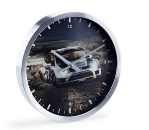 Reloj de pared Polo R WRC Motorsport con marco cromado