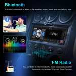 Radio Coche 1 DIN Bluetooth Manos Libres, 4x45W, App localiza/Radio FM/USB/TF/AUX/RCA / 40 EQ / 7 Colores + Control Remoto