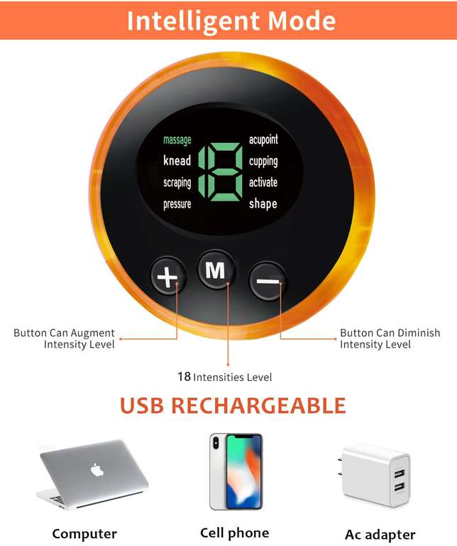 Masajeador de Pies Inteligente - USB Portátil Recargable - 8 Modos 19 Niveles
