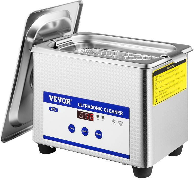 VEVOR Limpiador Ultrasónico Profesional de Acero Inoxidable 800ml, 35W, Máquina de Limpieza Potente Frecuencia de 40 kHz con Pantalla LED