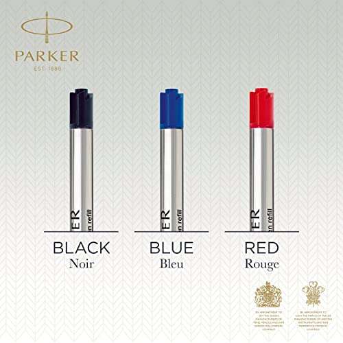 PARKER QUINKflow - Recambios de tinta para bolígrafos, punta mediana, paquete de 6, tinta azul