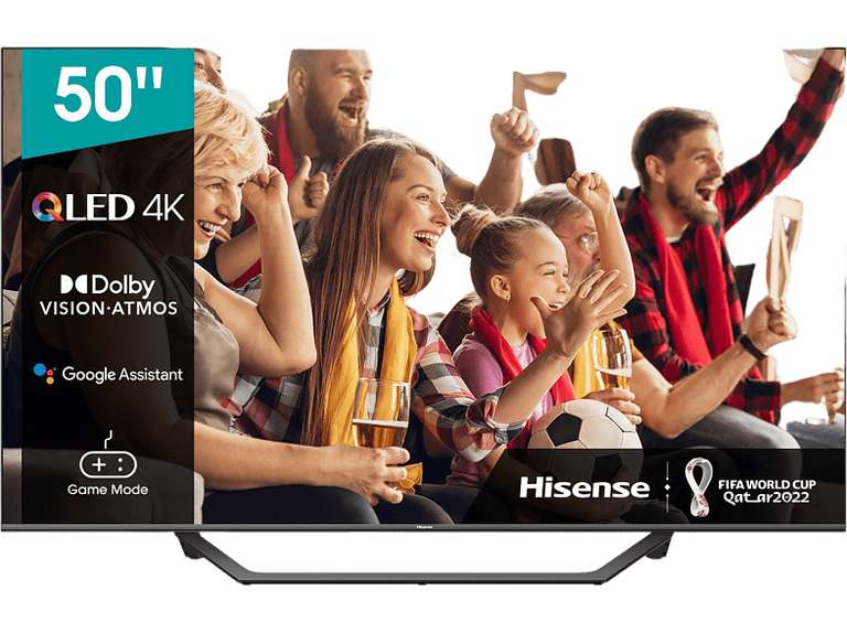 TV QLED 50" - Hisense 50A7GQ, HDR UHD 4K, Smart TV, HDMI 2.1, Dolby Atmos, Dolby Vision, HDR10+, Negro