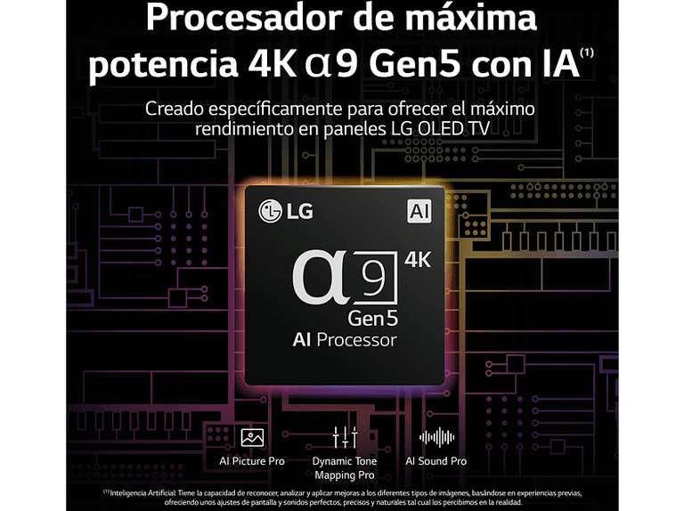 TV OLED 55" - LG OLED55G26LA OLED 4K, Procesador α9 Gen5 AI Processor 4K Smart TV// OLED65G26LA por 1771 €