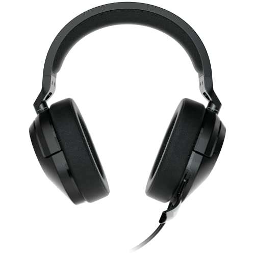 Corsair HS55 Sonido Envolvente Dolby Audio 7.1 en PC y Mac, Micrófono omnidireccional, Pc/Mac, Volumen de fácil Acceso) Carbón