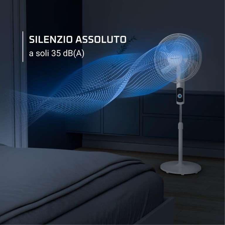 Rowenta Turbo Silence - Ventilador de pie, solo 35 dB (A) modo Silent Night ahorro energía, 12 velocidades + MANDO