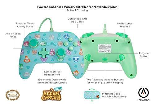 Mando con cable mejorado PowerA para Nintendo Switch - Animal Crossing