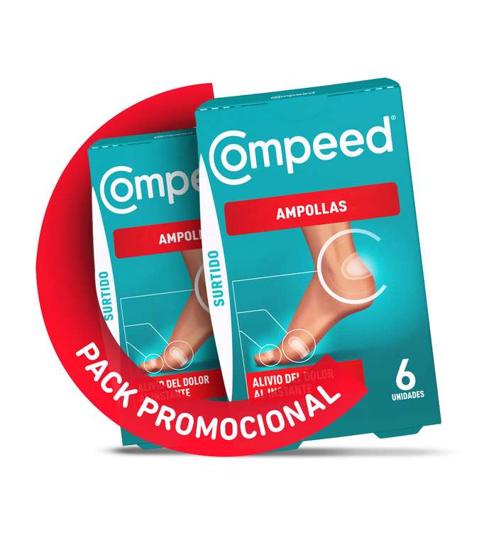 2 packs de COMPEED AMPOLLAS (12 apósitos en total de diferentes tamaños)