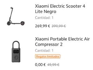 Xiaomi Scooter Electric 4 Lite + compresor de aire Xiaomi. ESTUDIANTES. (Con mi points 183€)