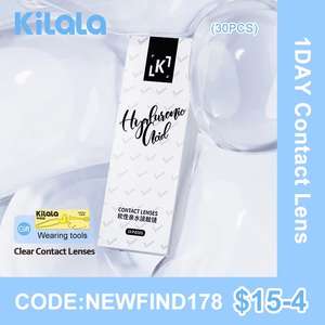 Kilala-lentes de contacto para uso diario, lentes de alta comodidad con dioptrías-0,1d to -10D y BC 8,6, 58% contenido de agua, 30Pcs