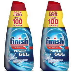 Pack 2 - Finish All in 1 Max Power Gel Brillo & Protección Detergente Gel para el Lavavajilla, 2 unidades - 100 lavados
