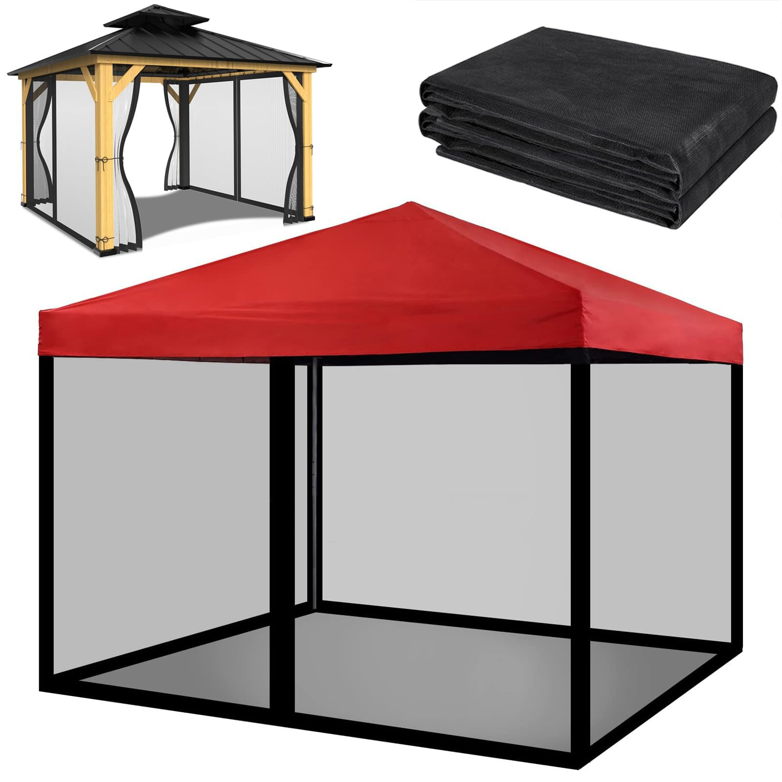 Mosquitera con Cremallera para Exteriores 3x3x2 Metros