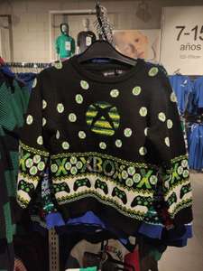 Jersey punto Navidad (ugly sweater) niños gamer XBOX @ Primark Islazul