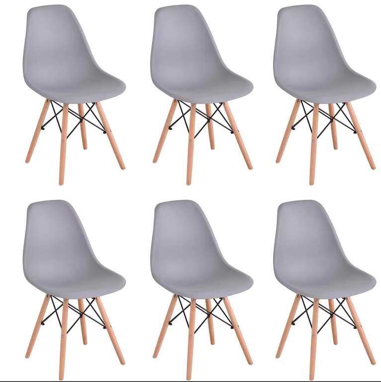 Juego 6 sillas estilo nórdico (14.40€/u). 3 colores disponibles.