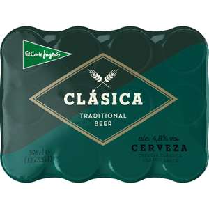 Pack 12 latas de cerveza rubia CLÁSICA de El Corte Inglés x 3.26€ al comprar 7 packs (0,27 la unidad)