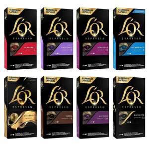 L'OR Espresso Surtido de Cápsulas de Café 8 sabores | Intensidades 6 a 11 | 80 Cápsulas Compatibles Nespresso