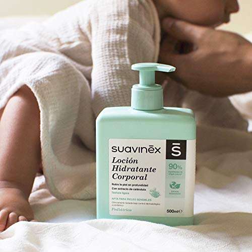 Suavinex – Loción Hidratante Corporal para Bebés. Apta para Pieles Sensibles. 90% Ingredientes de Origen Natural, 750Ml