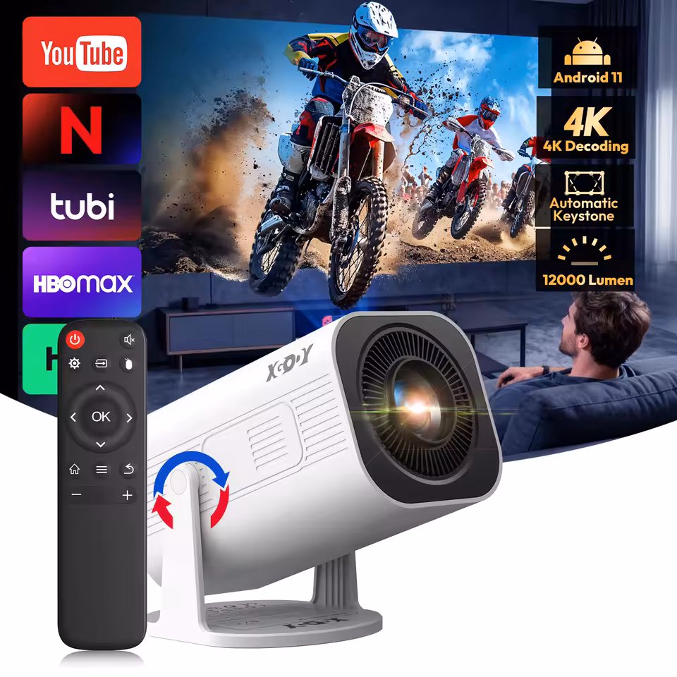 XGODY Gimbal 3 Pro proyector 4K Wifi6 Android Mini Beamer 300 ANSI WIFI Dual BT5.4