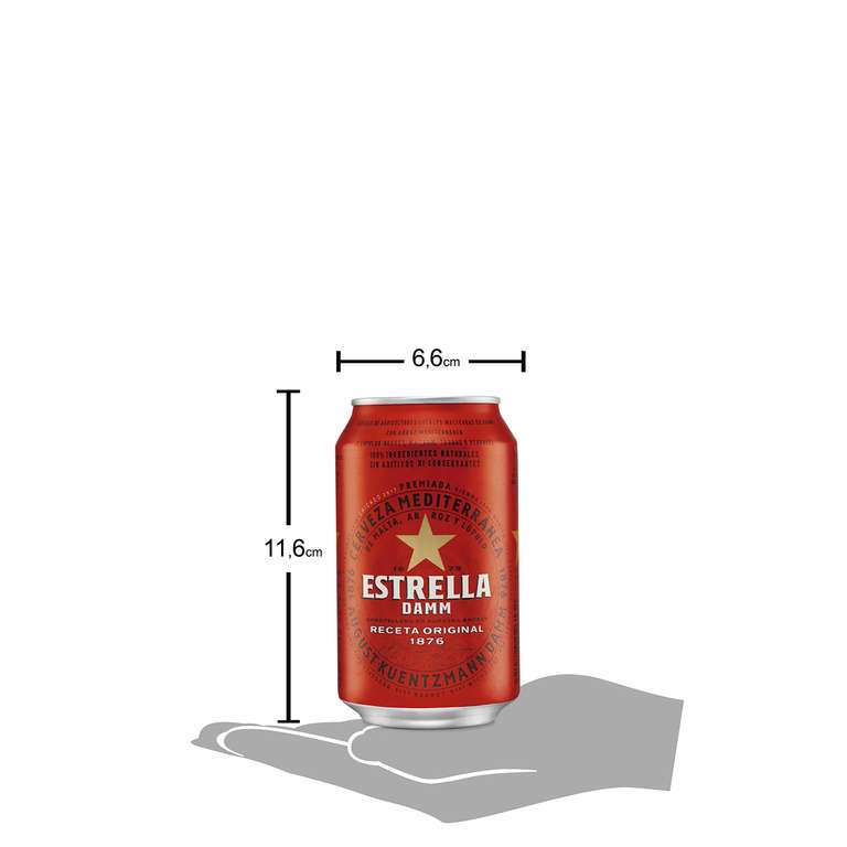 24 x 33 cl. Estrella Damm, Cerveza Lager Mediterránea, Receta Original 1876, 100% Ingredientes Naturales, en Lata