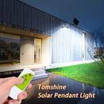 Luz Solar Colgante de Exterior, LED con brillo Ajustable y Control Remoto