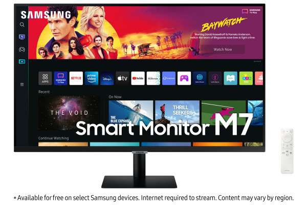 Monitor / TV - Samsung Smart M7 LS32BM701UPXEN, 32", UHD 4K, 4 ms, 60 Hz, Puerto USB, WiFi, Bluetooth