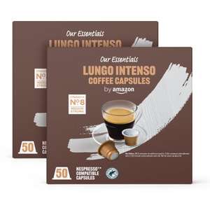 Cápsulas de café Lungo Intenso, tueste medio, compatibles con Nespresso, 100 unidades, 2 paquetes de 50