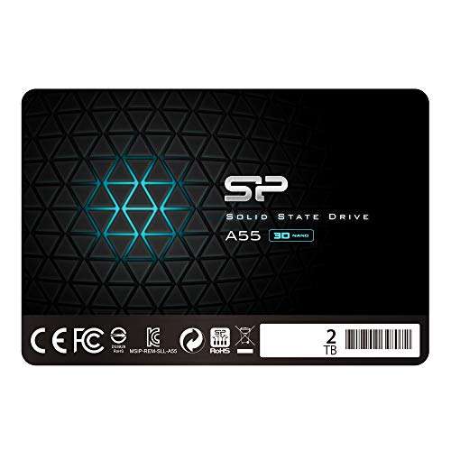 Silicon Power SSD 2TB 3D NAND A55 SLC Cache Performance Boost 2.5" SATA III 7mm (0.28") Unidad de Estado Sólido Interna