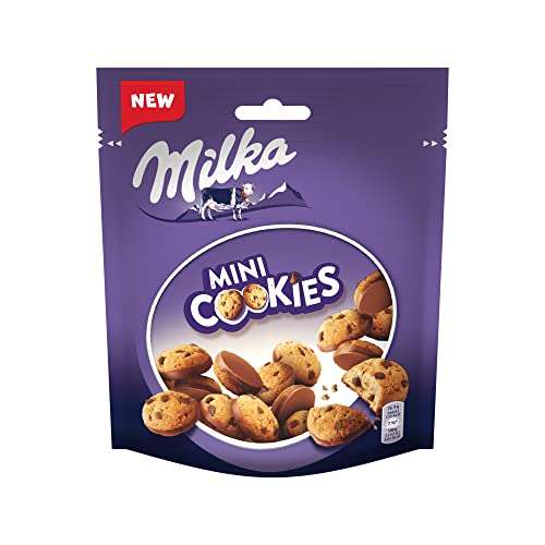 4 x Milka Mini Cookies Galletas con Pepitas de Chocolate con Leche y Cubiertas con Chocolate 110g [Unidad 1'26€]