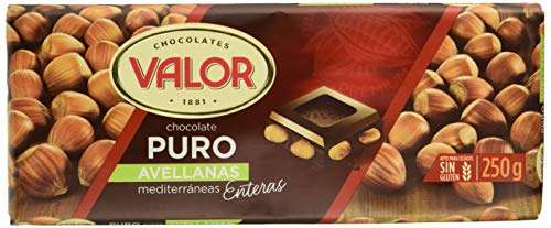 Valor - Chocolate Puro con Avellanas Mediterráneas Enteras.