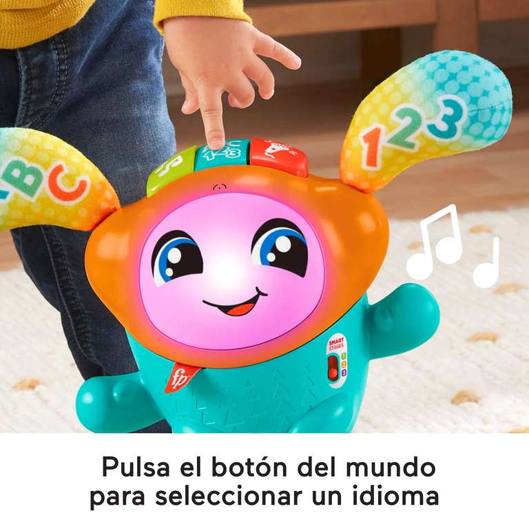 Fisher-Price Boti Robotito Saltarín, Juguete electrónico para Aprender Letras y números, Regalo para bebé +9 Meses,