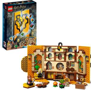 LEGO 76412: Estandarte Hufflepuff, Sala Común o Cuadro de Pared de Hogwarts, Juguete Coleccionable con 3 Mini Figuras de Harry Potter.