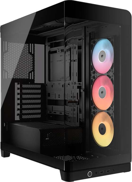 CORSAIR Frame 4500X RS-R ARGB (Cristal Panorámico | Sistema InfiniRail | 3 Ventiladores RS120R ARGB | Soporte Doble Radiador 360 mm | Negro)