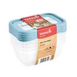 Set de 5 recipientes de congelación Keeper: Tapas reutilizables - 500 ml, 15,5 x 10,5 x 6 cm, Mia Magic Ice, Azul Nordic