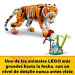 LEGO 31129 Creator 3en1 Tigre Majestuoso, Oso Panda o Pez, Set de Animales de Juguete para Construir, Juego Creativo
