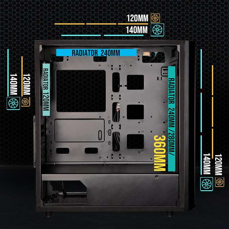 Caja PC ATX BitFenix Saber Mesh Negra (4 ventiladores incluidos »  Chollometro