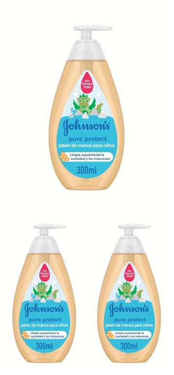 3x Johnson's Pure Protect - Jabón de manos, 300 ml. 1'27€/ud
