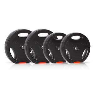 Ultrasport Discos de pesas, 4 pesas en un juego, 25 kg, diámetro estándar de 30 mm, se pueden usar con mancuernas y barras con barra