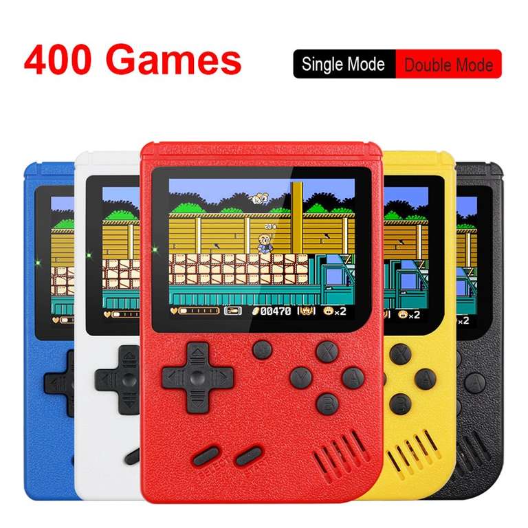 Miniconsola de Videojuegos Portátil para Niños, Reproductor de Juegos Retro con Pantalla LCD Color de 8 Bits y 3,0 Pulgadas, 400 Videojuegos