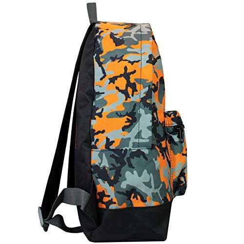 Set de mochila + bolsa de almuerzo, naranja camuflaje