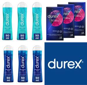 Pack Fogoso Durex: 3x Lubricantes Frescor H20 50ML + 3x Lubricantes Original H20 50ML + Pack 36 Preservativos Mutual Climax