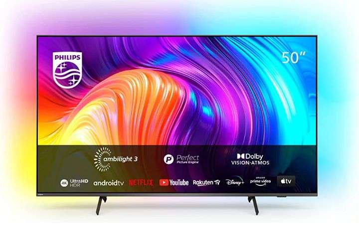 Philips 50PUS8517/12 TV LED Android TV 4K UHD 50" Ambilight en 3 Lados, HDR compatibles, P5 Picture Engine, Google Assistance y Alexa